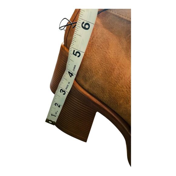 Jellypop Womens Eugenie Heeled Ankle Boots Square Toe Faux Leather Brown US 11 - Picture 7 of 7